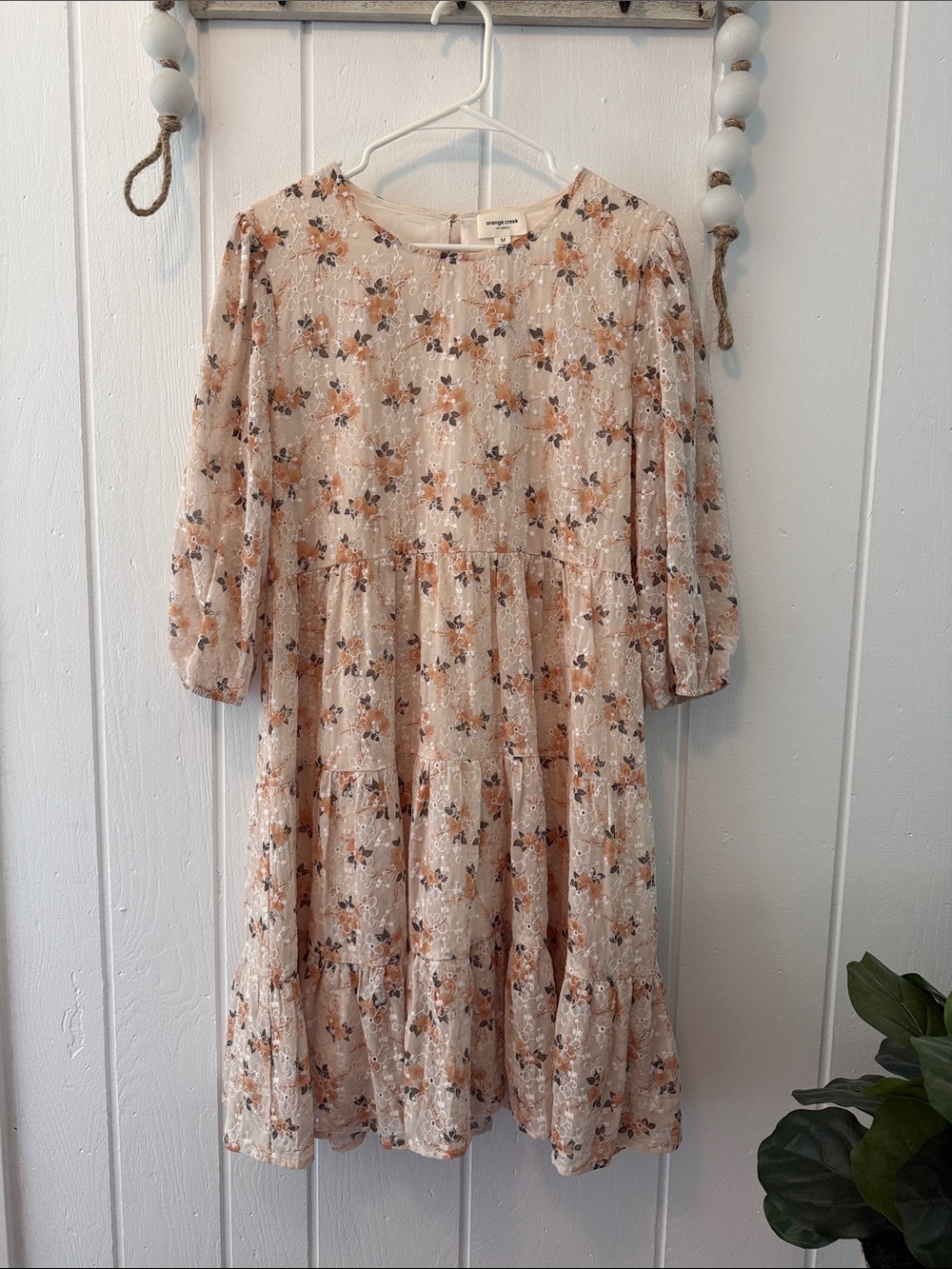 orange creek Embroidered Floral Dress